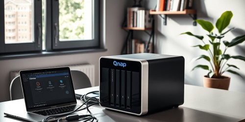Storage Qnap com 4 baias Desktop para backup e armazenamento